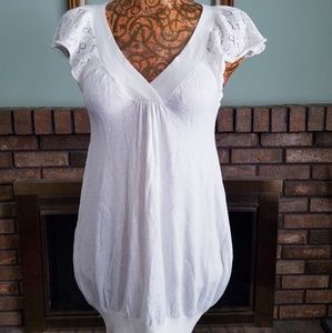 Free People Ivory Tunic Butterfly Sleeves Medium